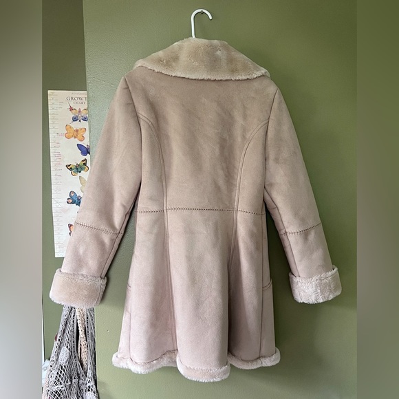 Vintage Y2K Boho Hippie Vegan Faux Fur Penny Lane Coat Brown Tan XS - Picture 2 of 8